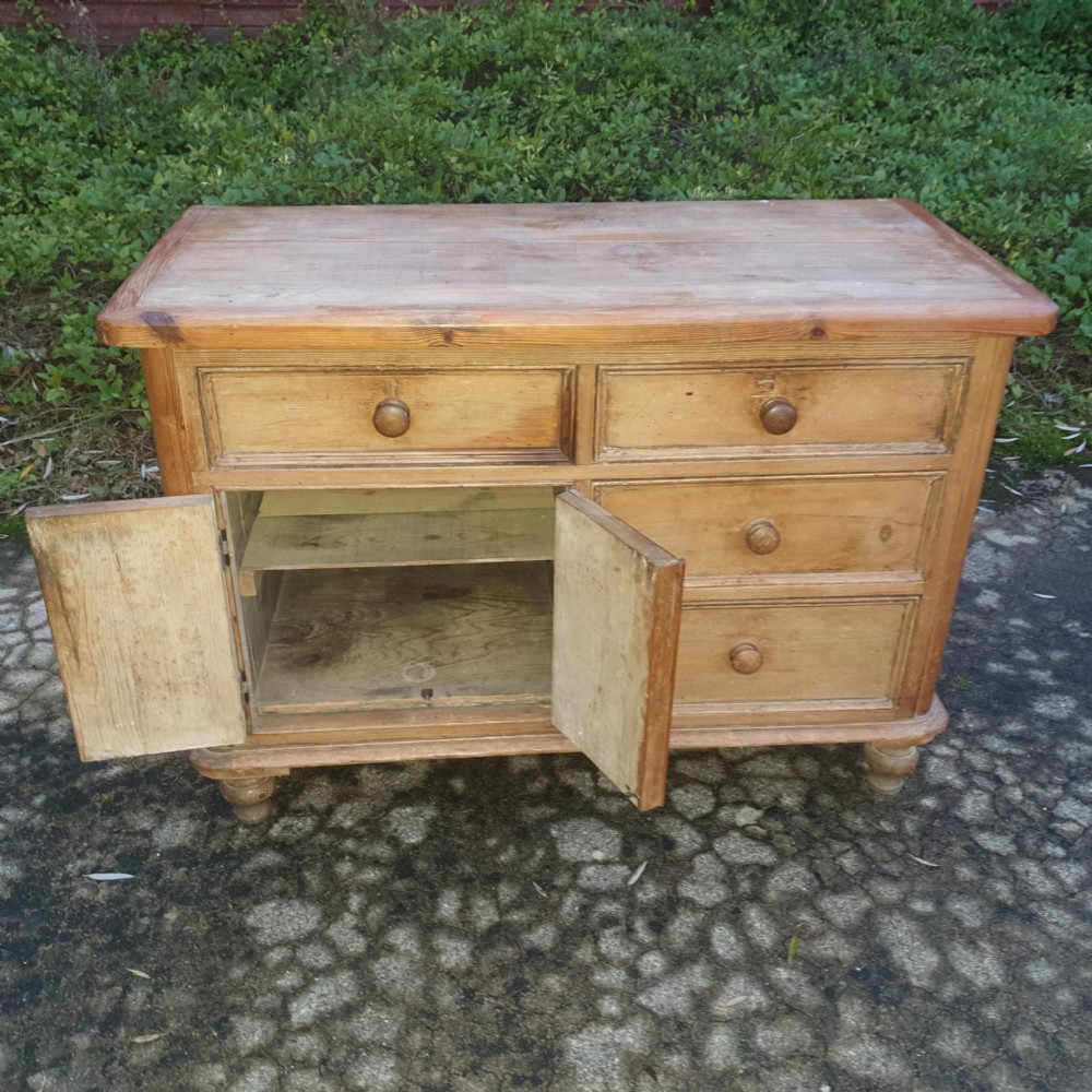 Victorian farmhouse kitchen dresser base. View III