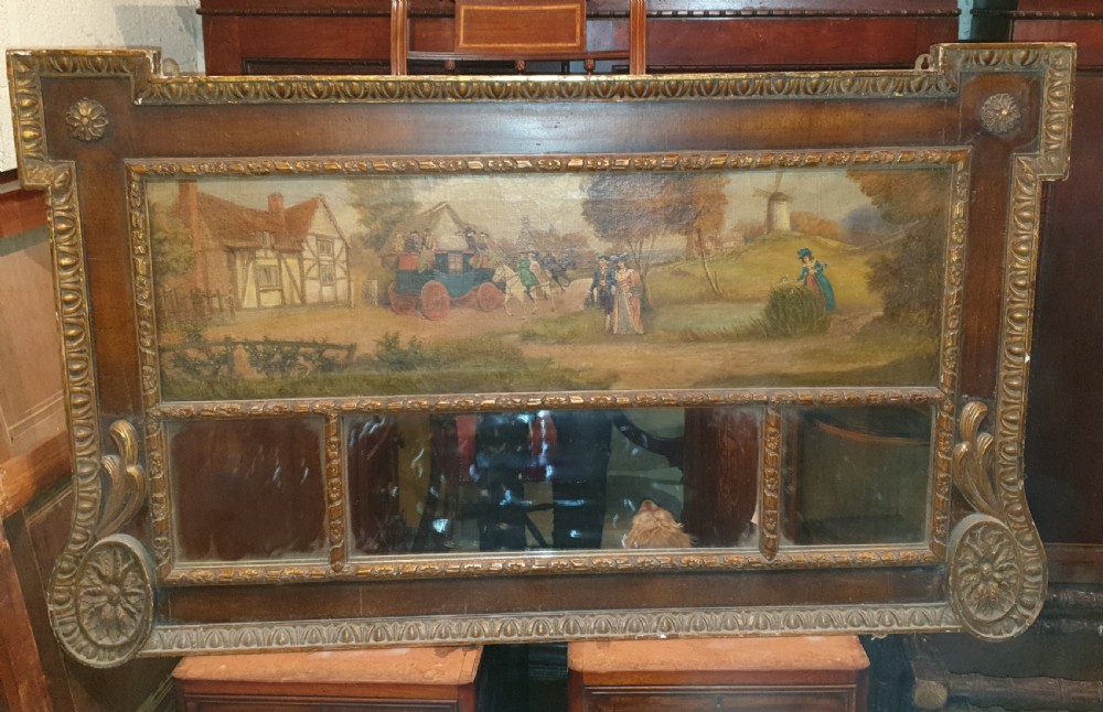Good early 20th century overmantel mirror, style of William Kent