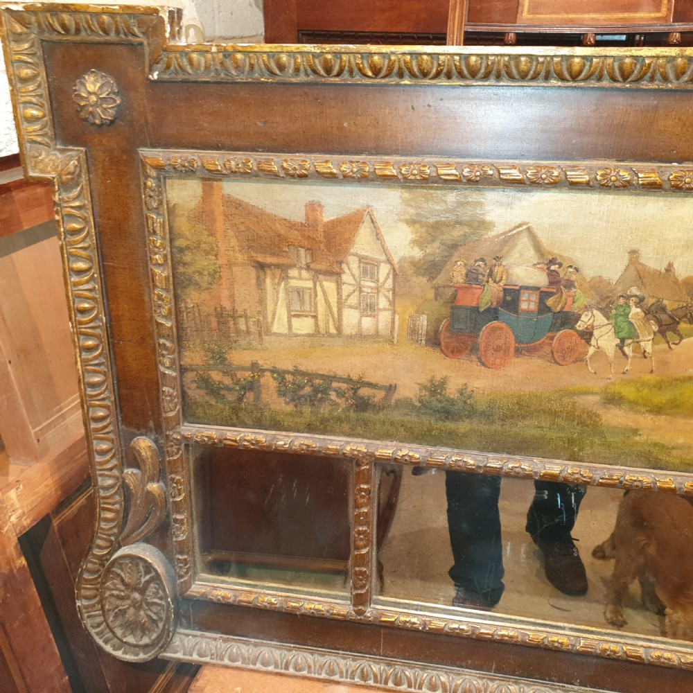Good early 20th century overmantel mirror, style of William Kent View IV