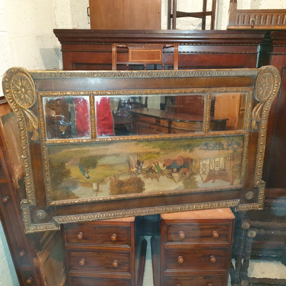 Good early 20th century overmantel mirror, style of William Kent View VI