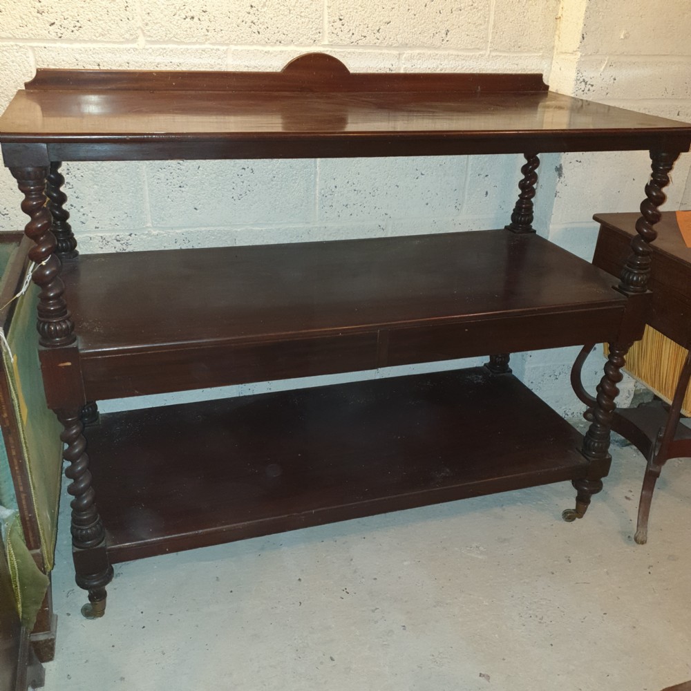 Victorian mahogany 2 drawer buffet trolley 