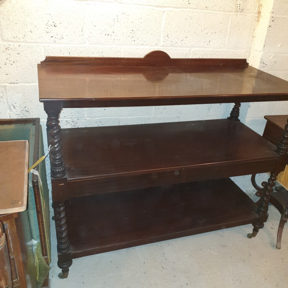 Victorian mahogany 2 drawer buffet trolley  View II