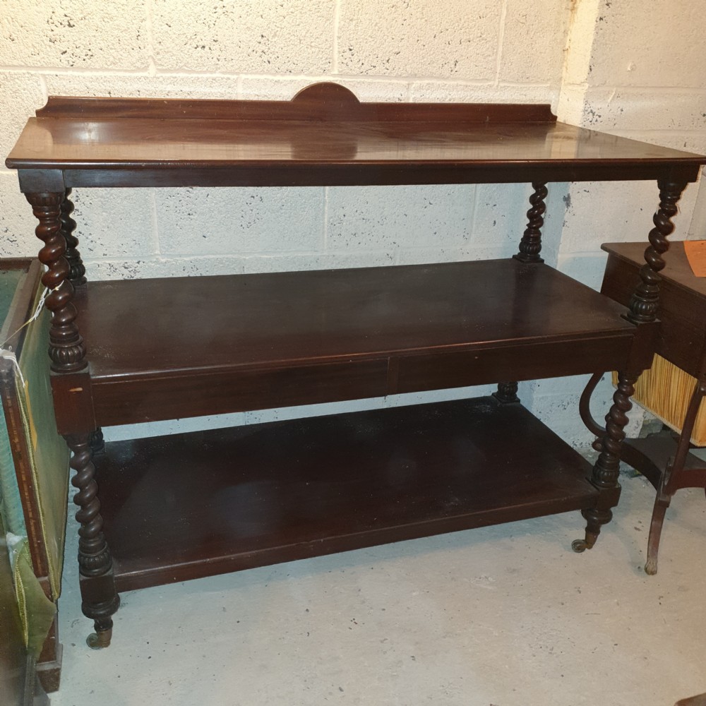 Victorian mahogany 2 drawer buffet trolley  View VI