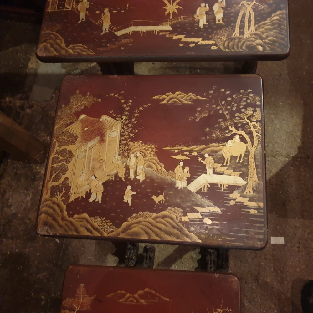 Nest of 4 lacquered tables  View X