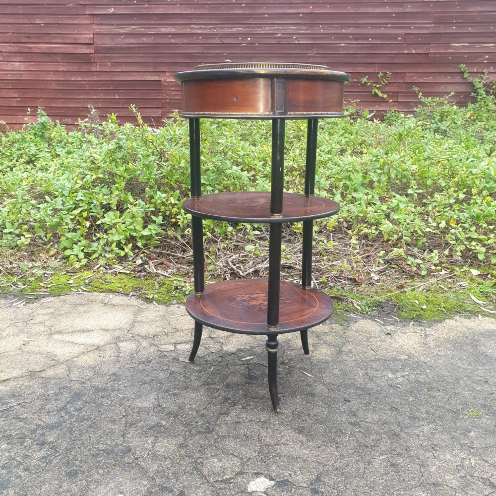 Late Victorian inlaid rosewood jardinere planter  View V