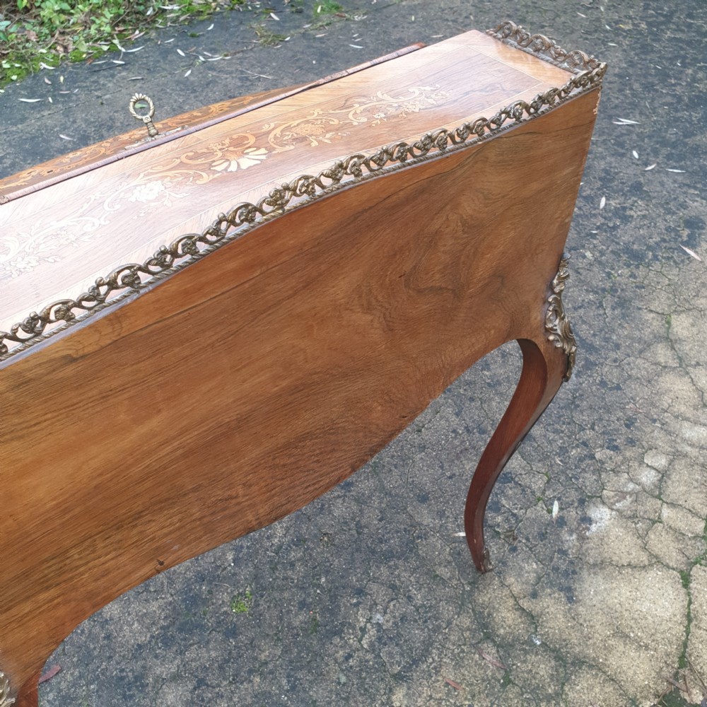 Inlaid rosewood bureau de dame.  View V