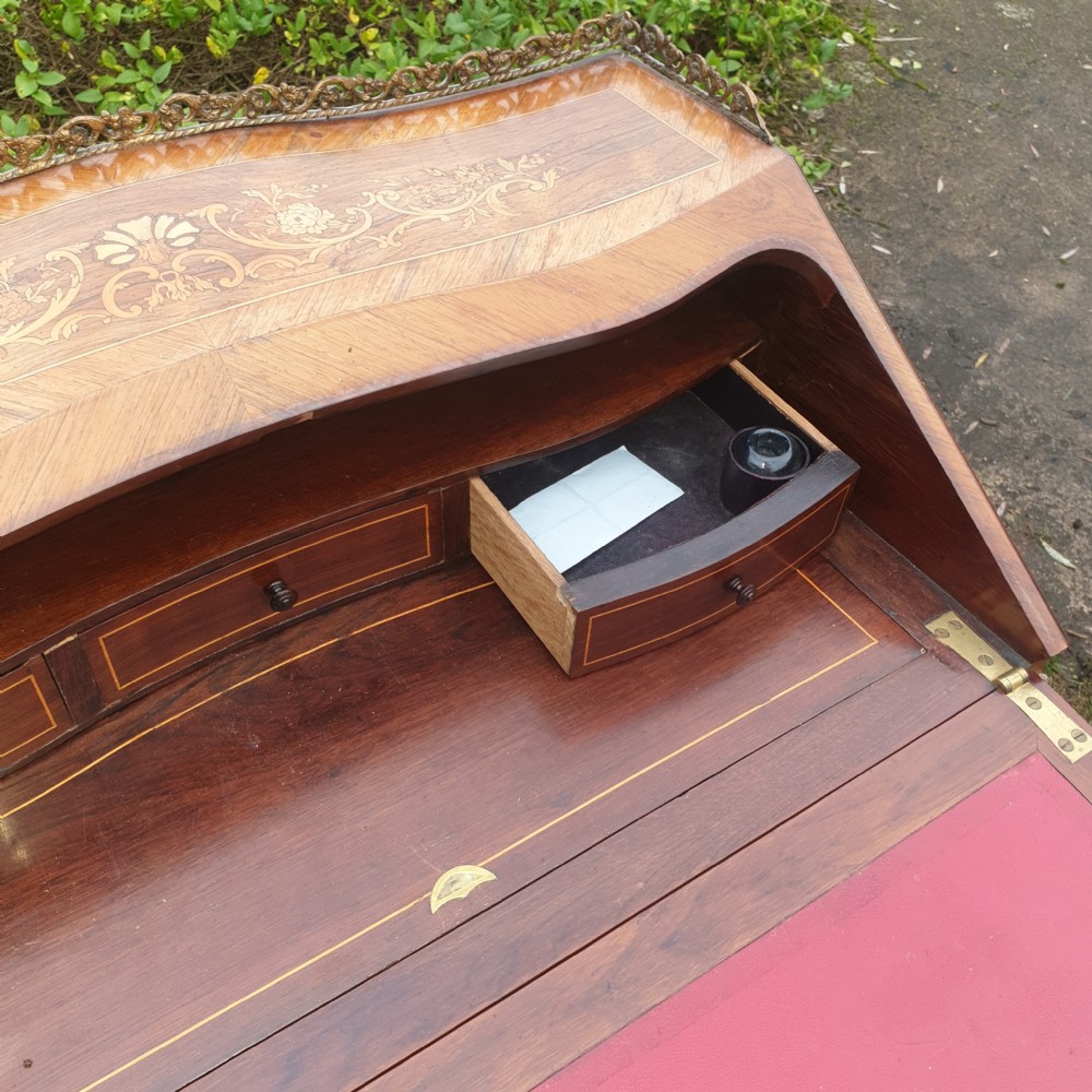 Inlaid rosewood bureau de dame.  View VI