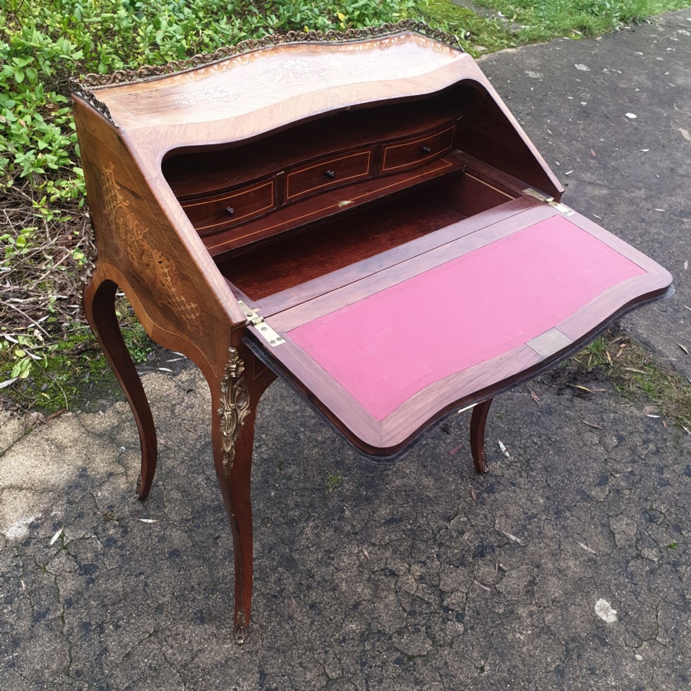 Inlaid rosewood bureau de dame.  View VII