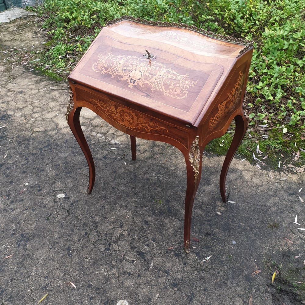 Inlaid rosewood bureau de dame.  View IX