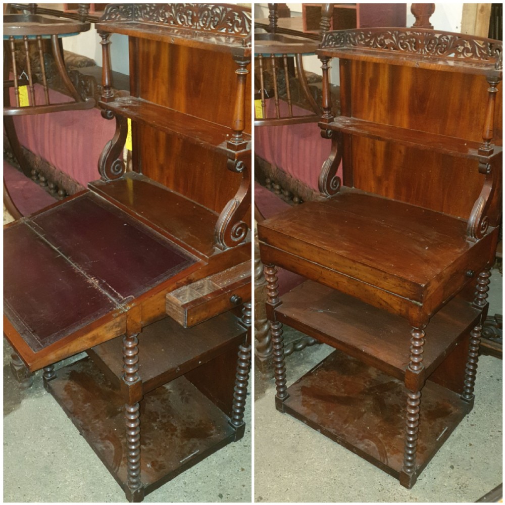 Early Victorian mahogany writing desk View II