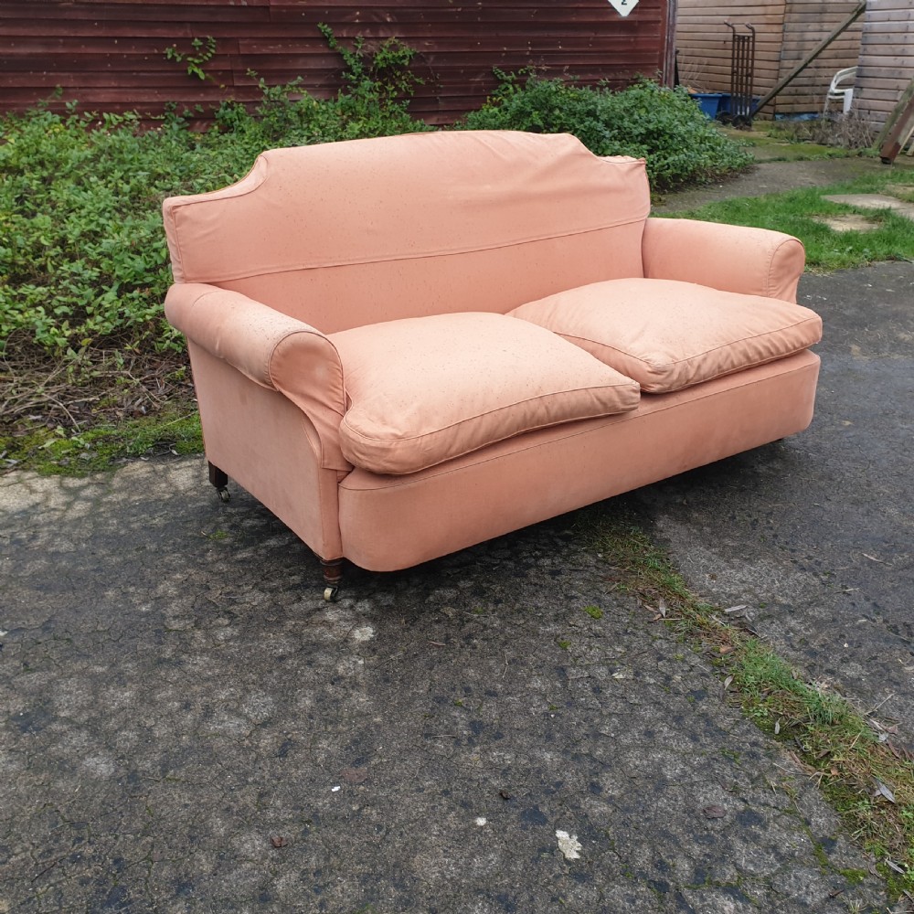 Late Victorian upholstered country house sofa.