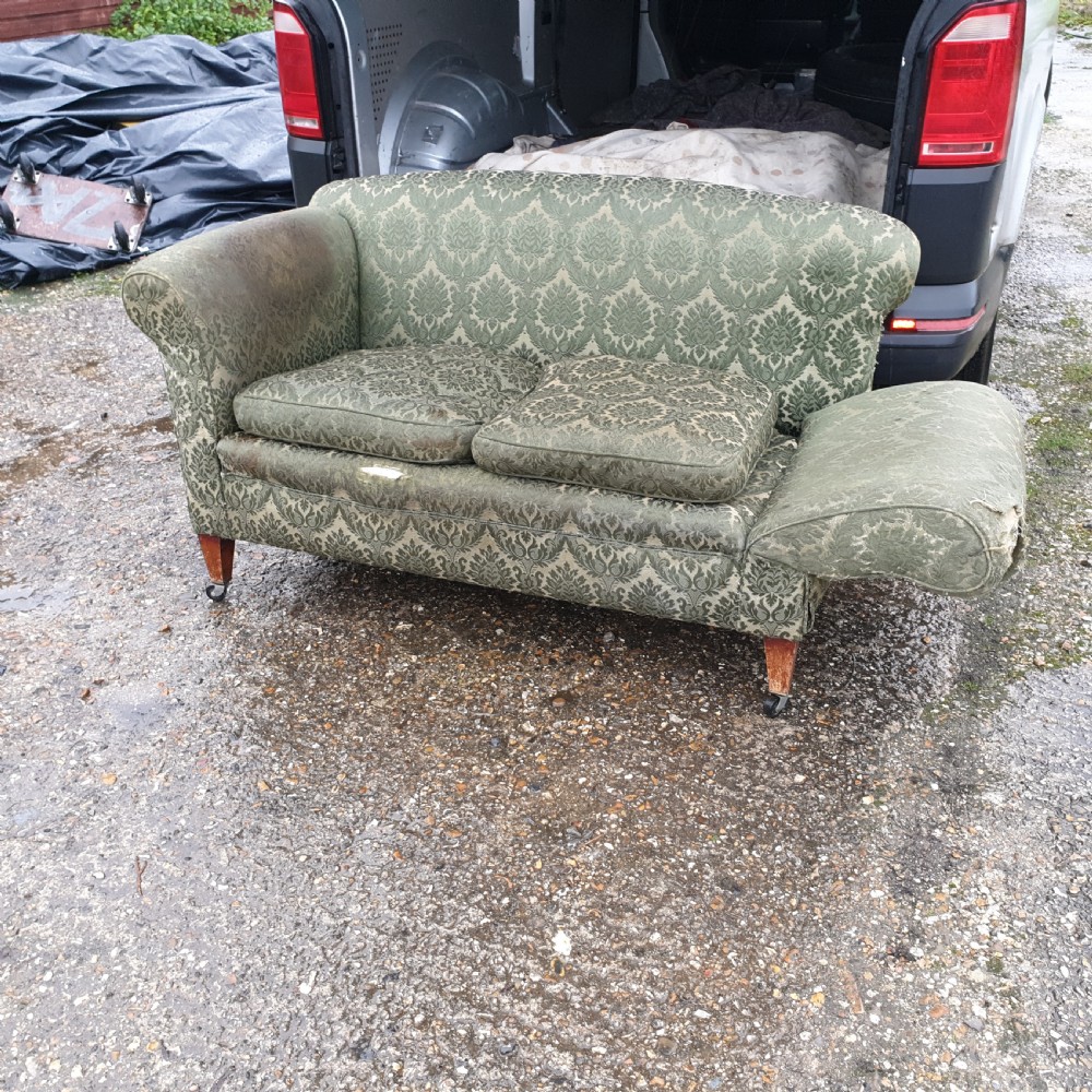 Small Edwardian drop arm cottage sofa View III