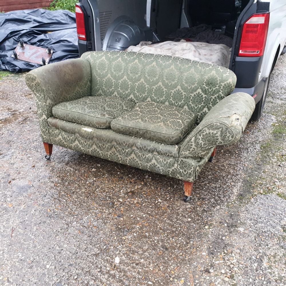 Small Edwardian drop arm cottage sofa View IV