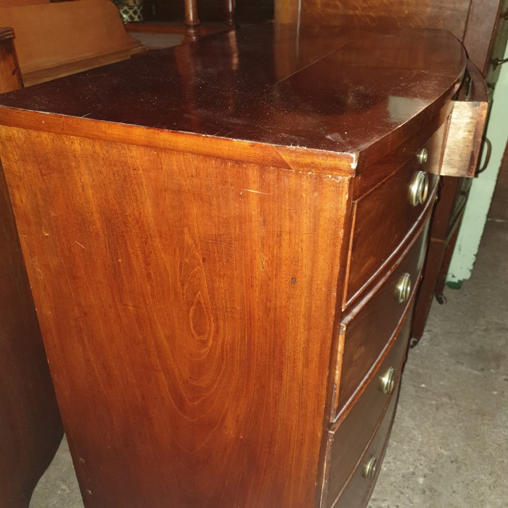 19th century mahogany bow front chest of drawers  View IV