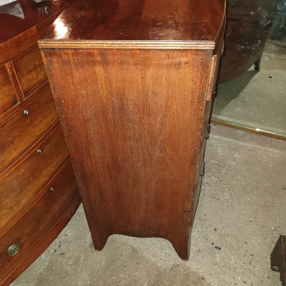 Regency mahogany bow front chest of drawers.  View V