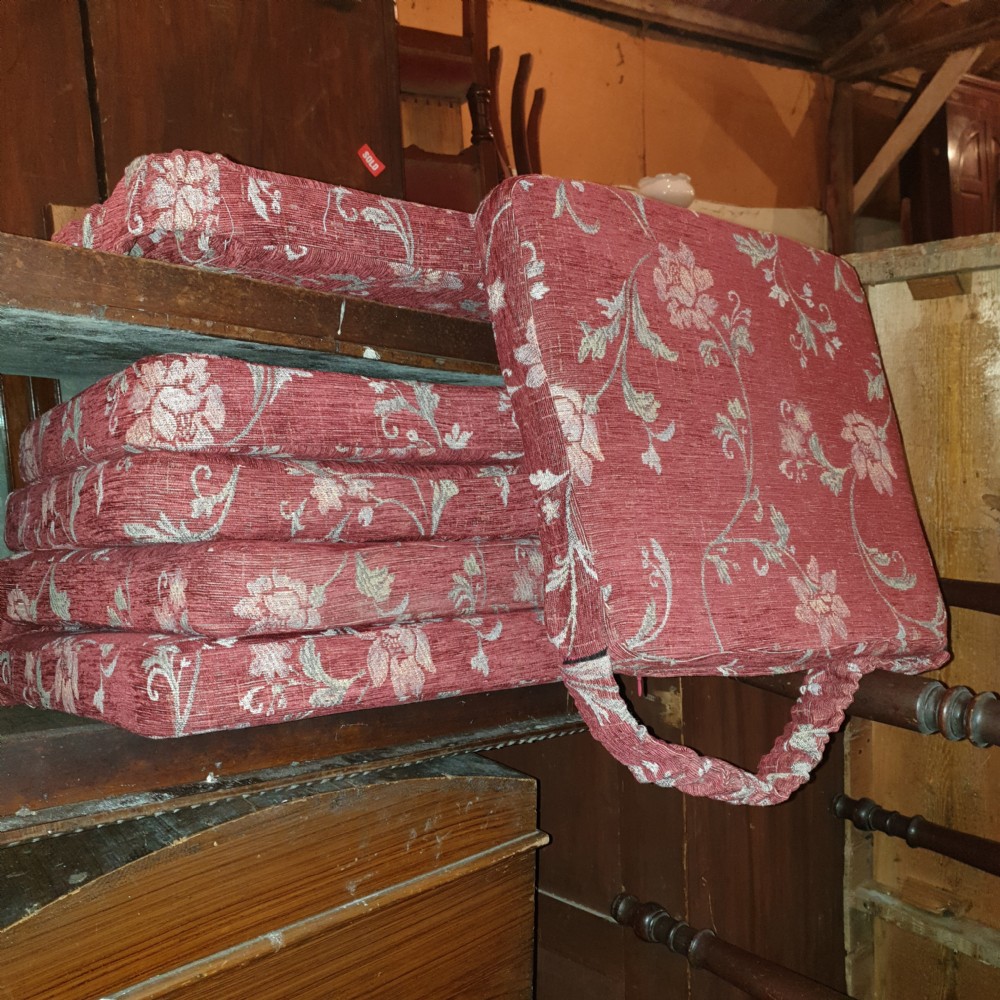 Set of 6 oak Gothic hall chairs.  View VII