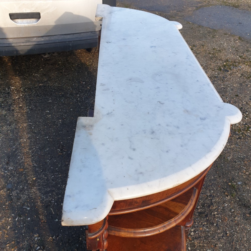 Victorian walnut marble top credenza  View III