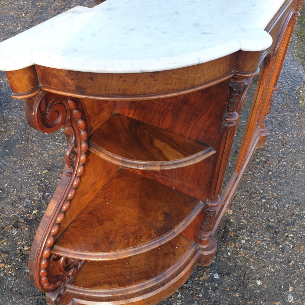 Victorian walnut marble top credenza  View V