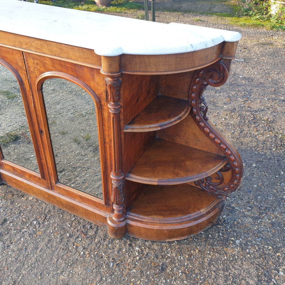 Victorian walnut marble top credenza  View VI