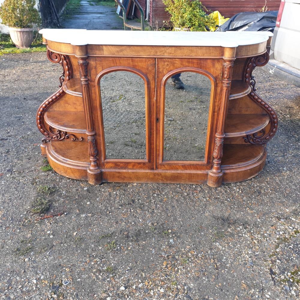 Victorian walnut marble top credenza  View VIII