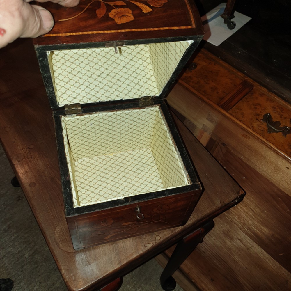 Inlaid 19th century Dutch marquetry box View II