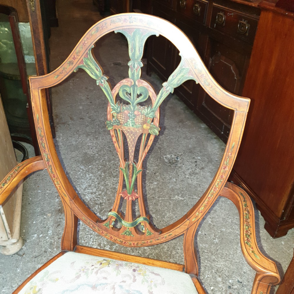 Pretty painted satinwood armchair  View VI