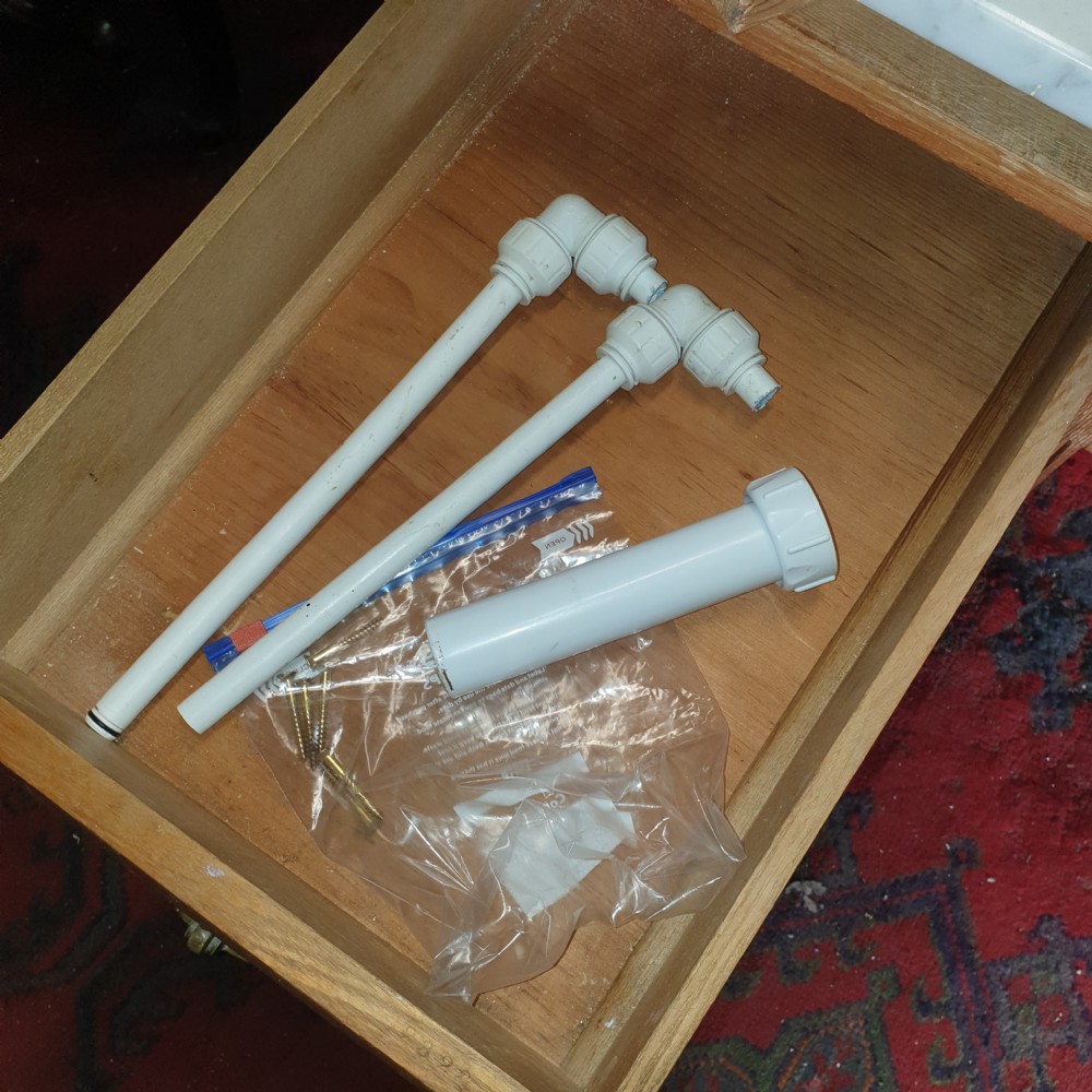 Late Victorian marble top ash washstand.  View IV