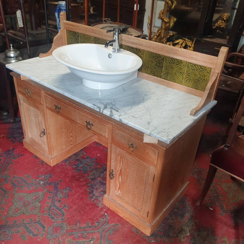 Late Victorian marble top ash washstand.  View V