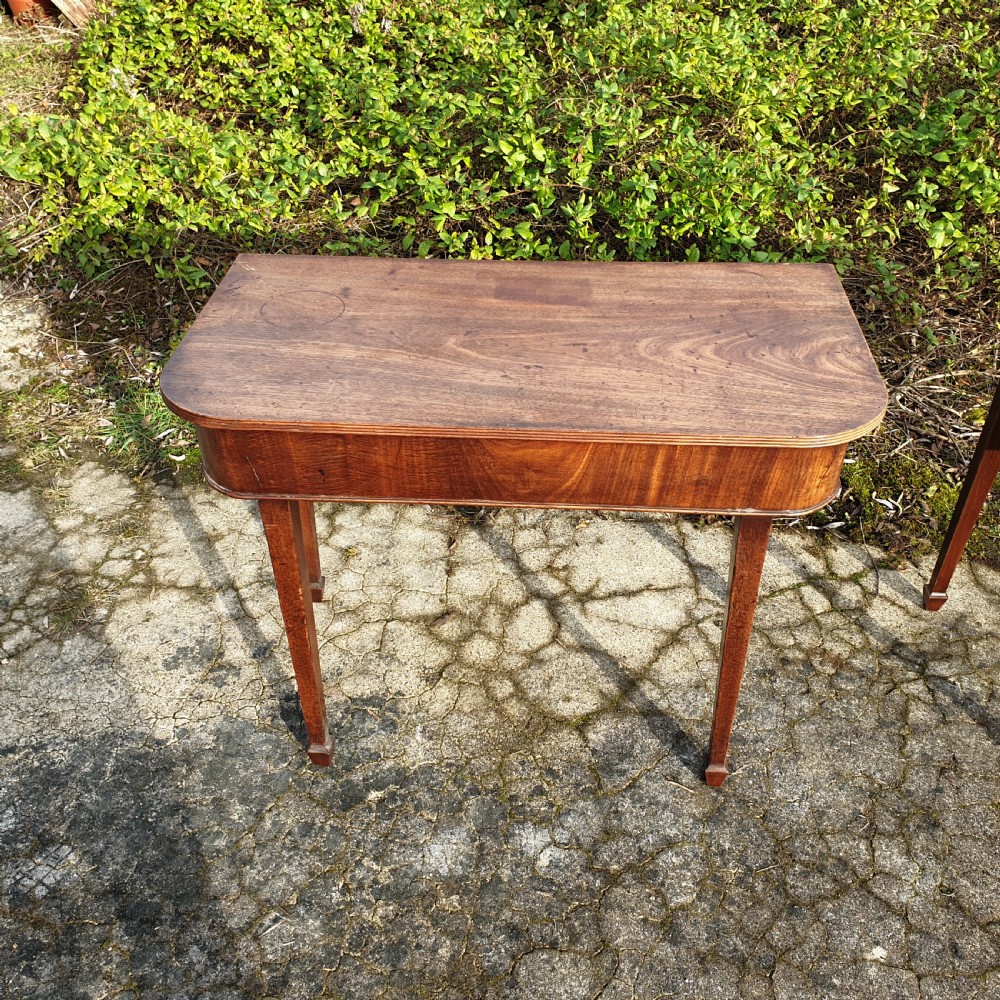 Pair of Regency mahogany side tables.  View II