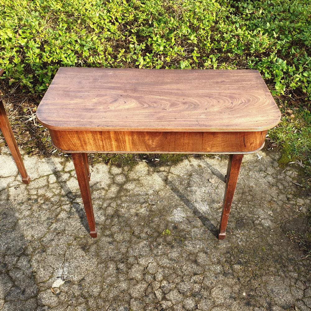 Pair of Regency mahogany side tables.  View III