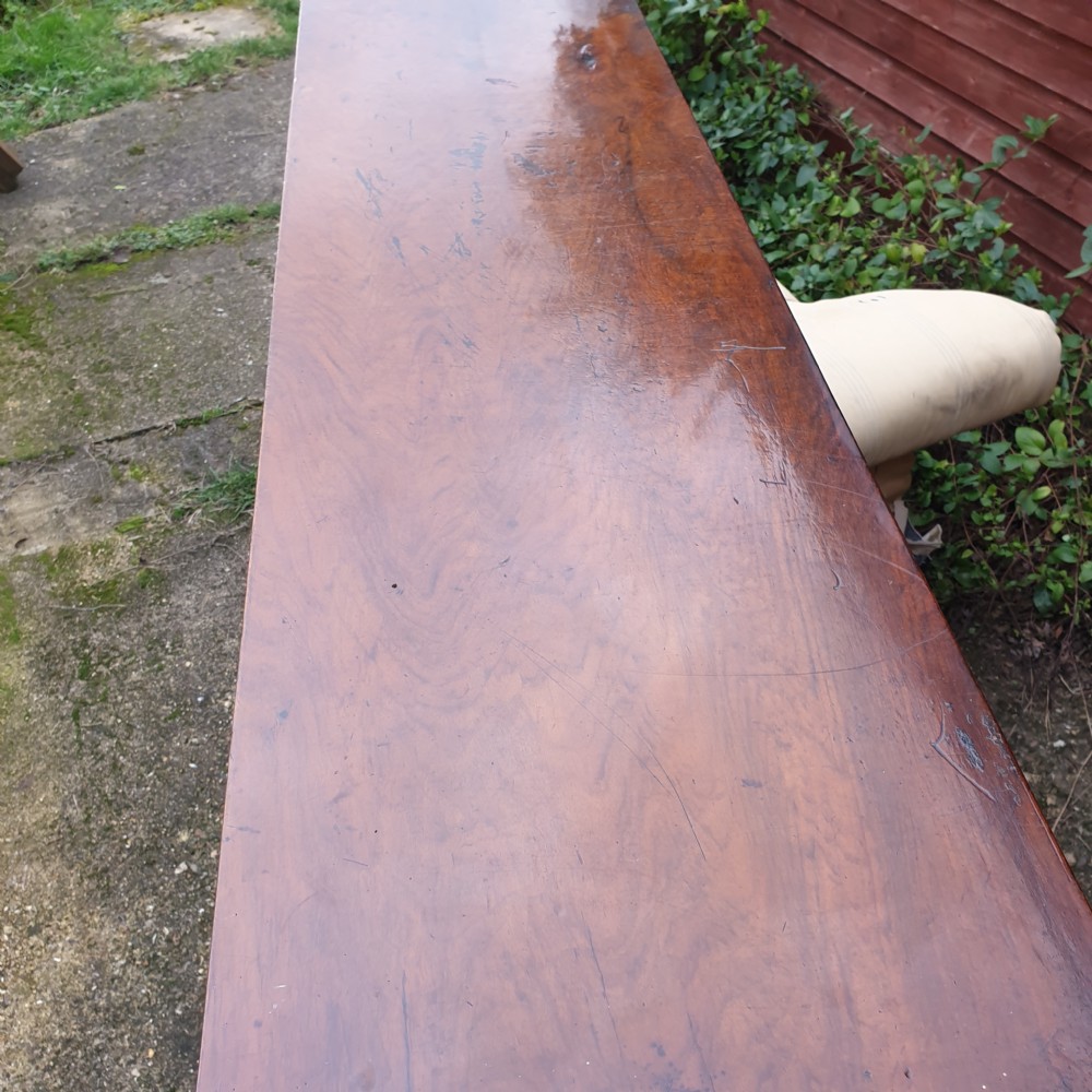 Victorian walnut open front bookcase  View III