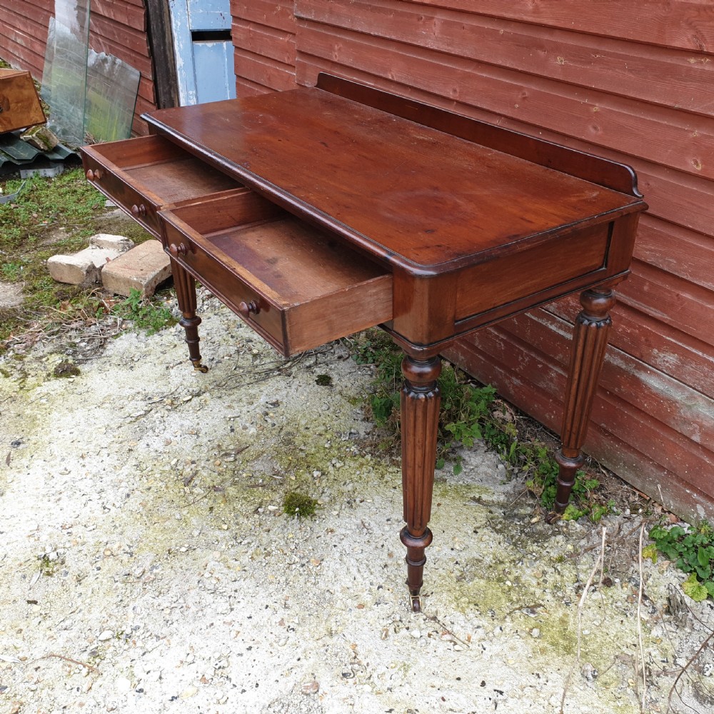 19th century mahogany fluted leg side table. View IV