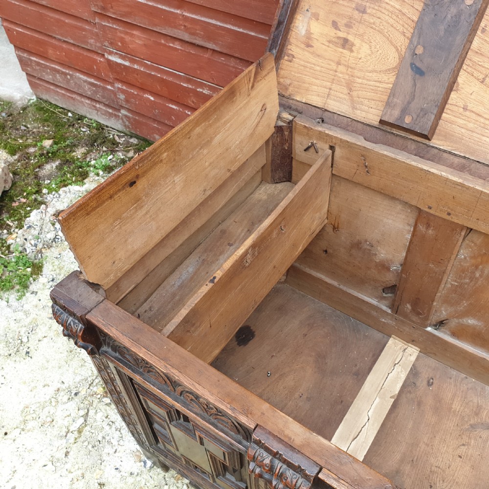 17th century elm coffer chest  View IV
