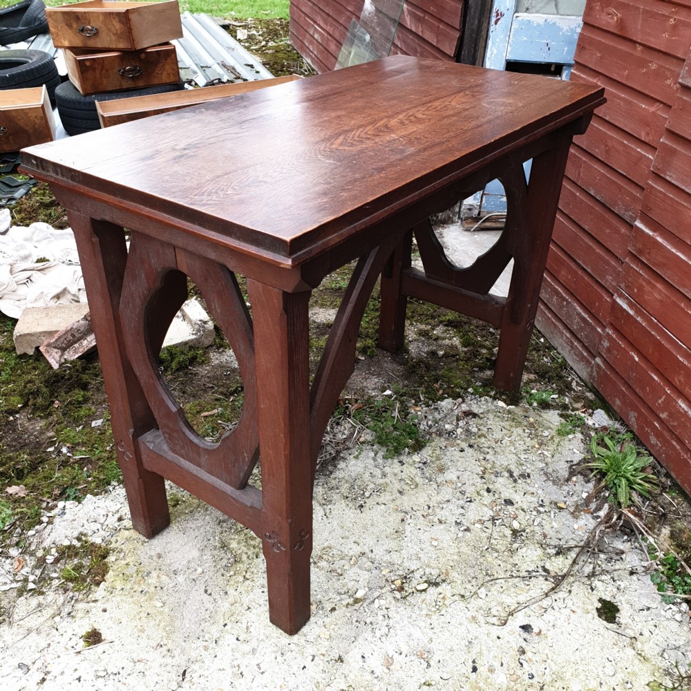 Gothic oak side table  View III