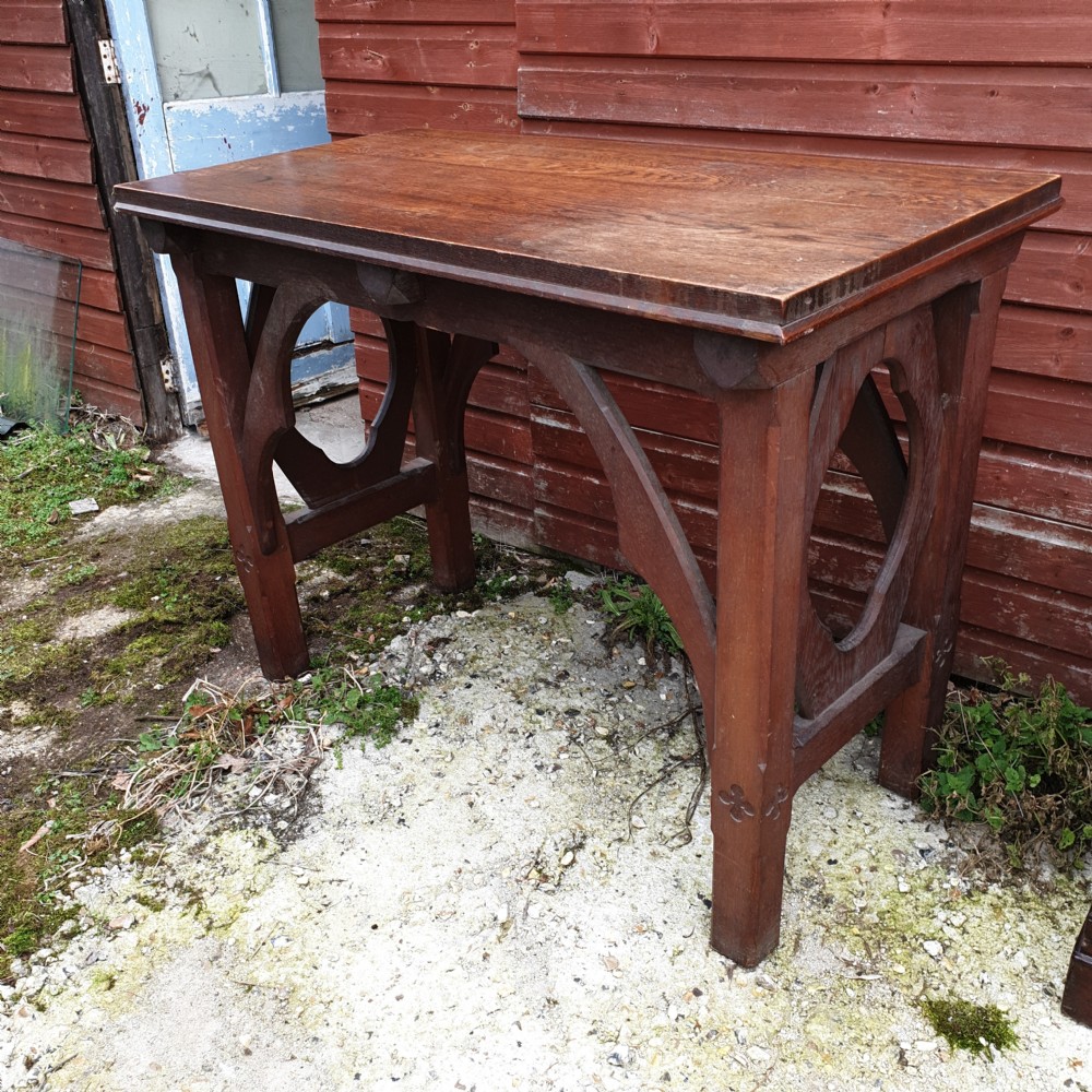 Gothic oak side table  View IV