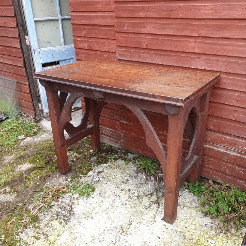 Gothic oak side table  View VI