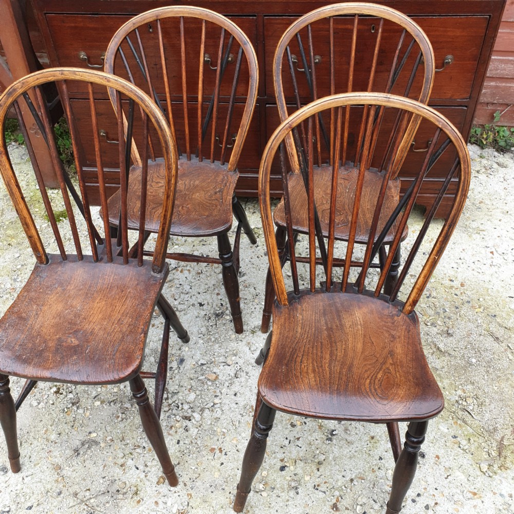Set of 4 19th century west country Windsor chairs  View IV