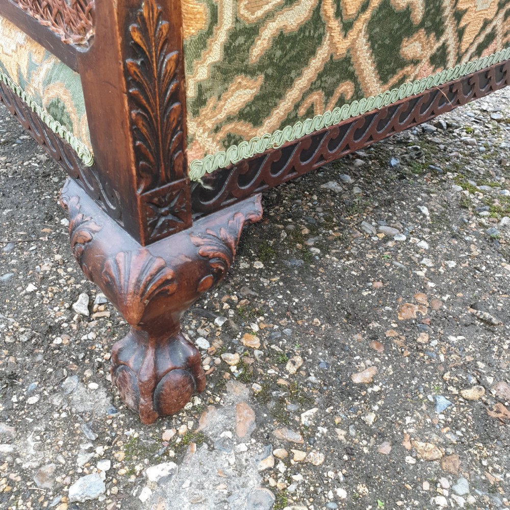 Edwardian double caned bergere country house sofa View IX