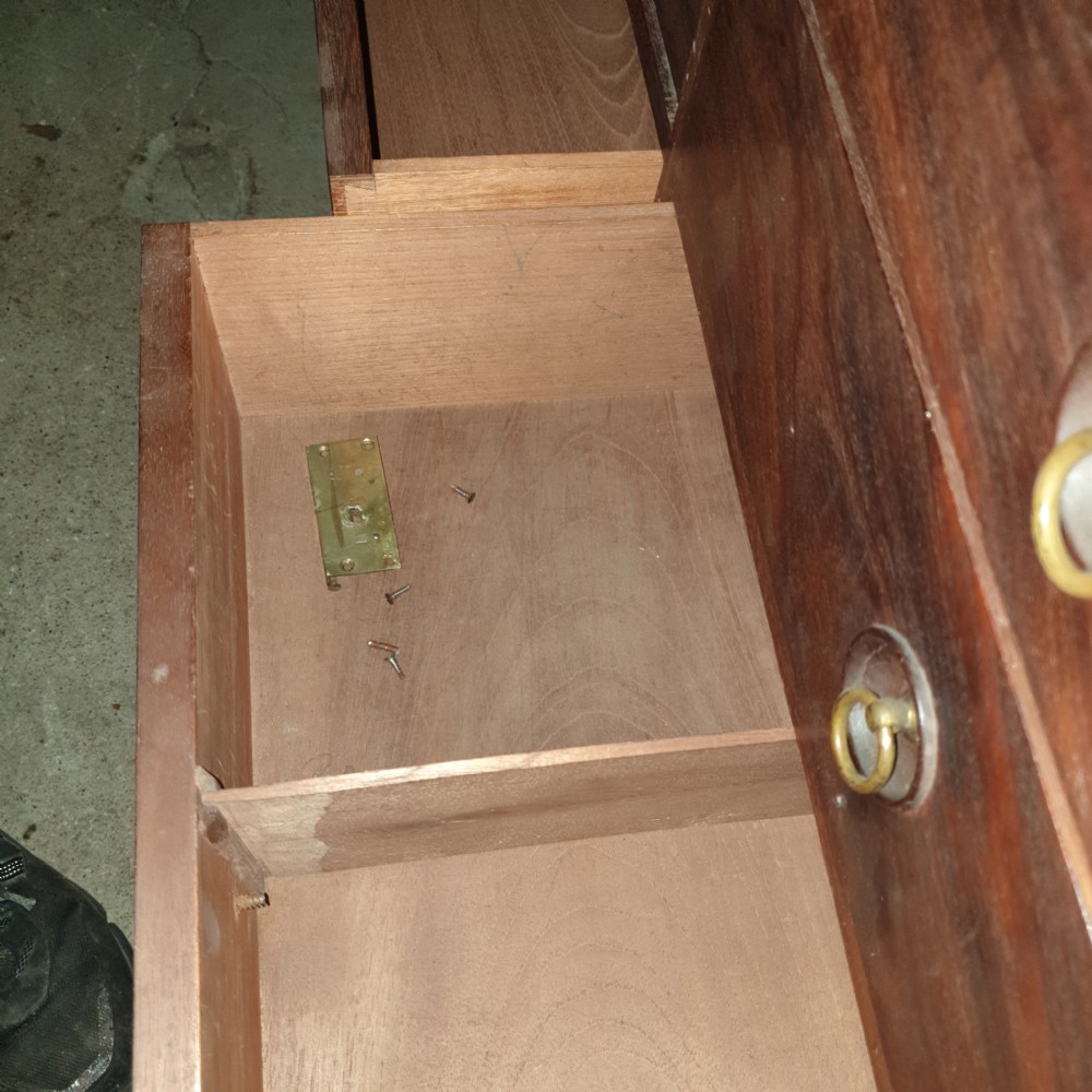 Early Victorian mahogany secretaire bookcase.  View VIII