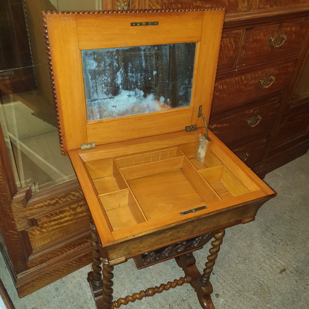 Victorian mahogany work table View V