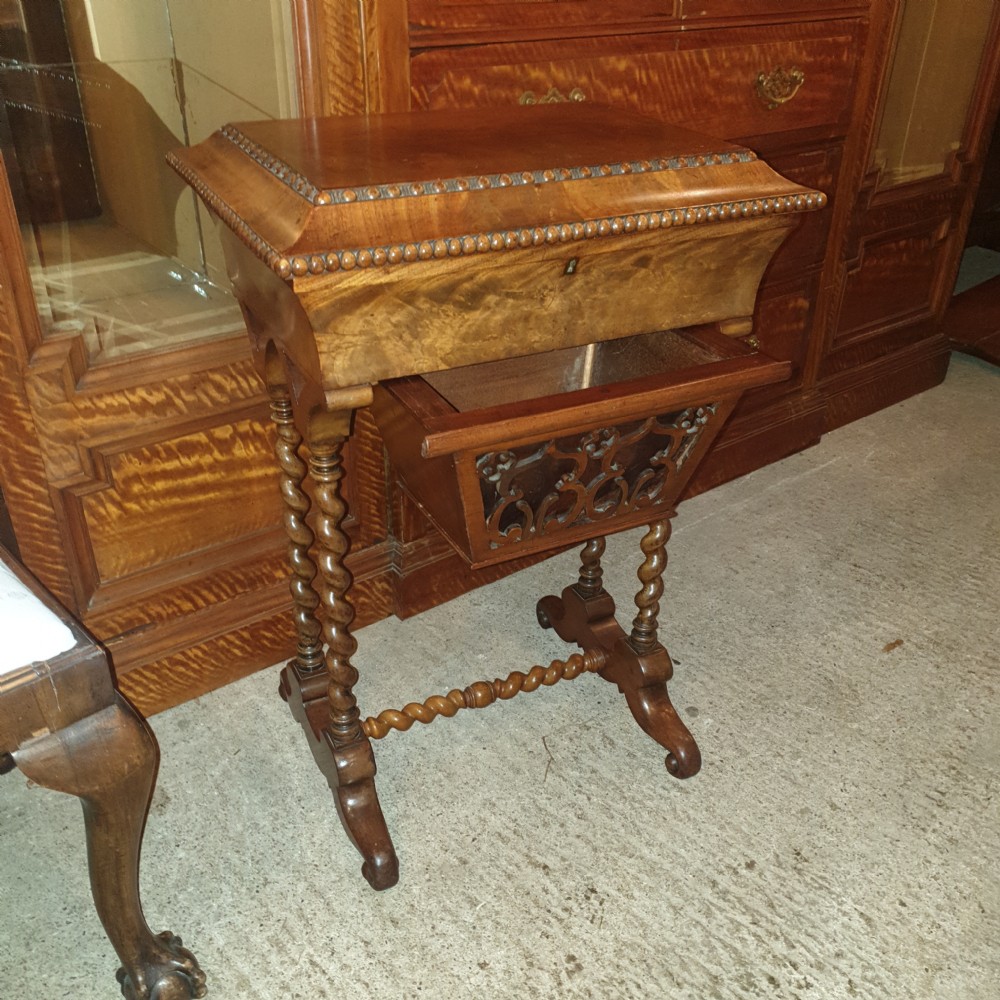 Victorian mahogany work table View VII