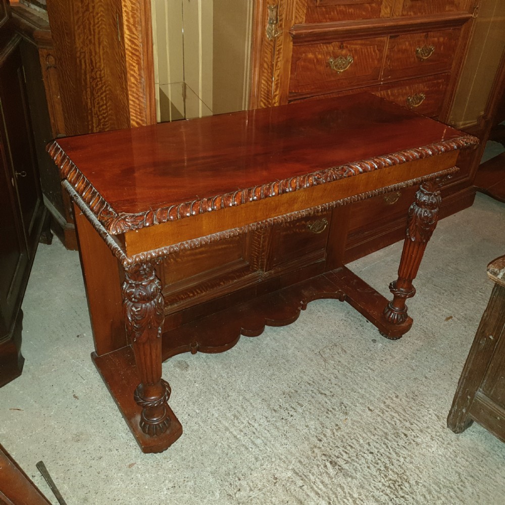19th century mahogany carved hall table. 