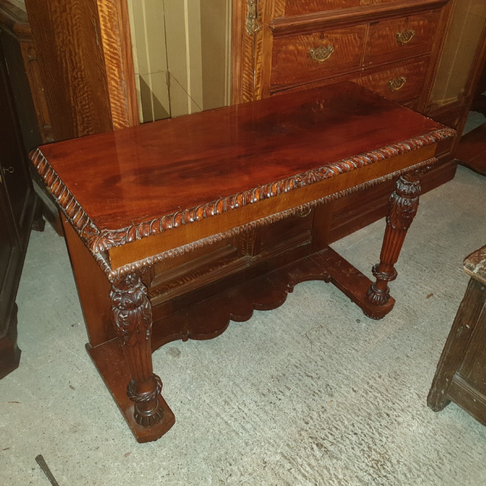 19th century mahogany carved hall table.  View II