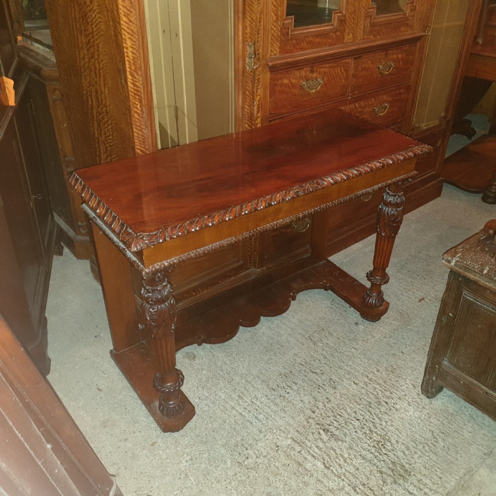 19th century mahogany carved hall table.  View III