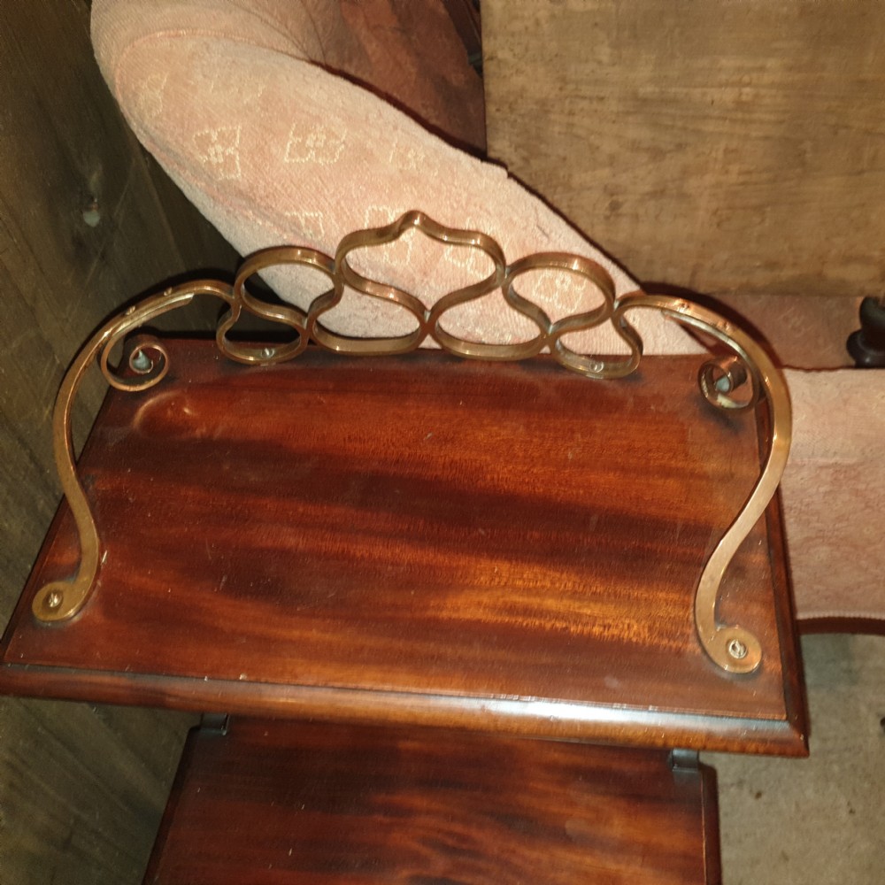 Late Victorian mahogany and copper purdonium.  View V