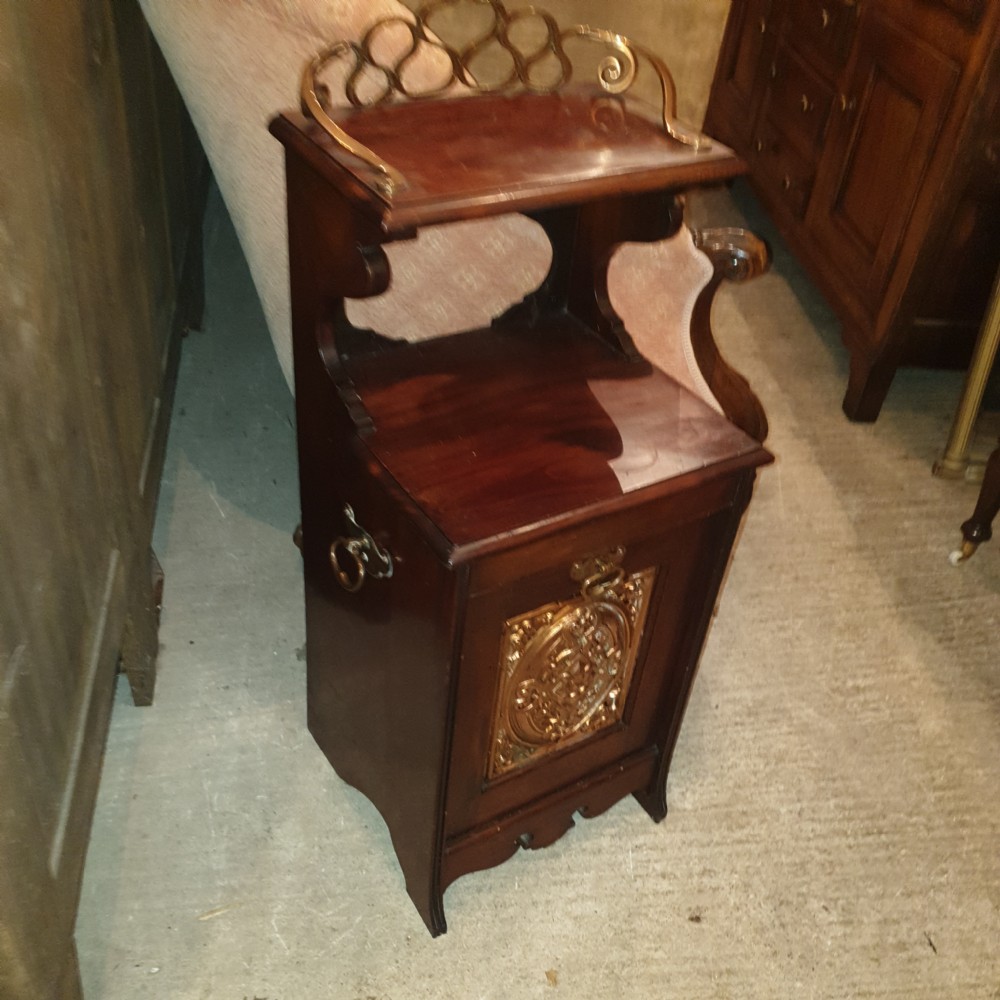 Late Victorian mahogany and copper purdonium.  View VII
