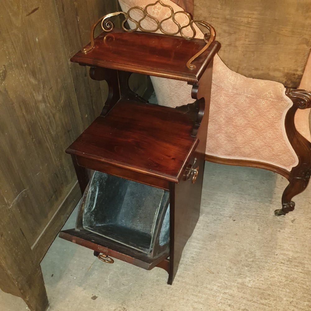 Late Victorian mahogany and copper purdonium.  View VIII