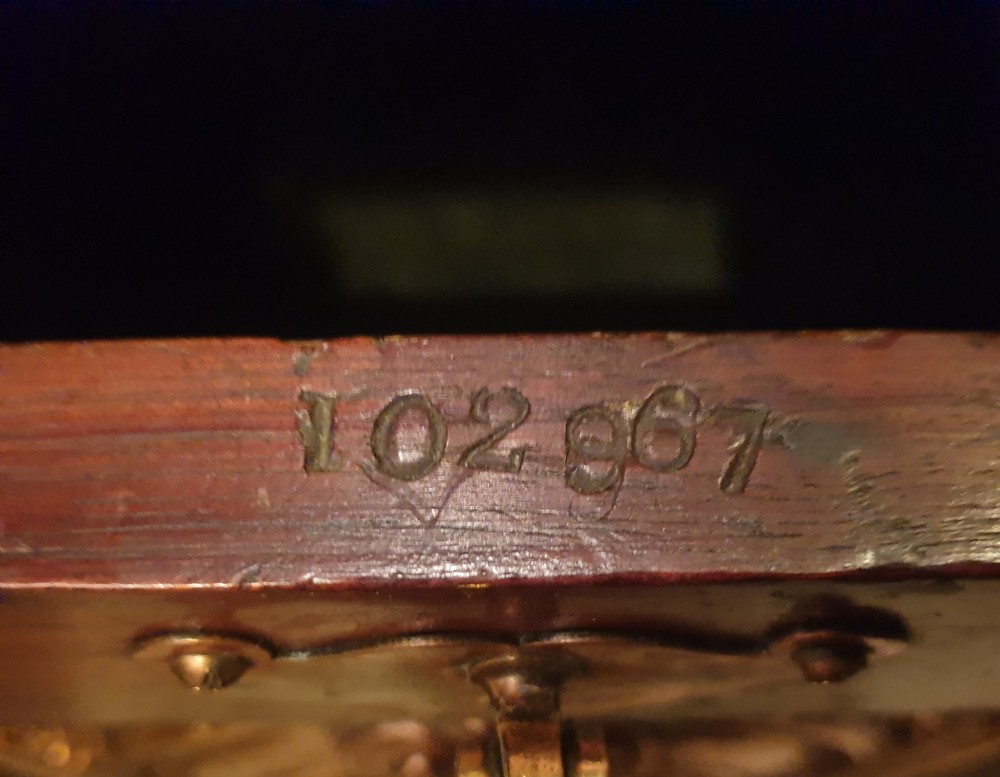 Late Victorian mahogany and copper purdonium.  View IV