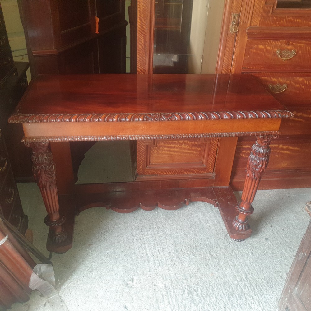 19th century mahogany carved hall table.  View VII