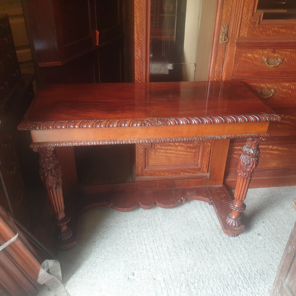 19th century mahogany carved hall table.  View VIII